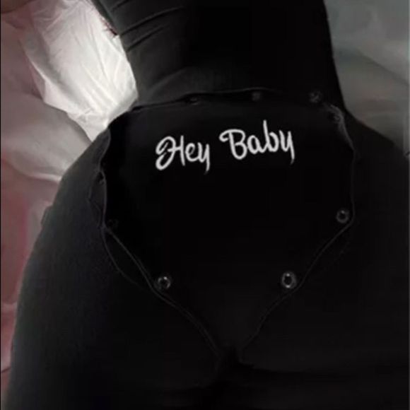 RESTOCKED “Hey Baby” Onesie W/Butt Flap - Picture 3 of 6